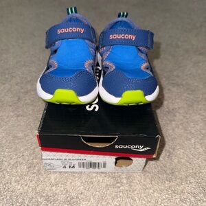 Saucony Unisex-Child Quick Splash Jr Sneaker (blue/green-size 4)